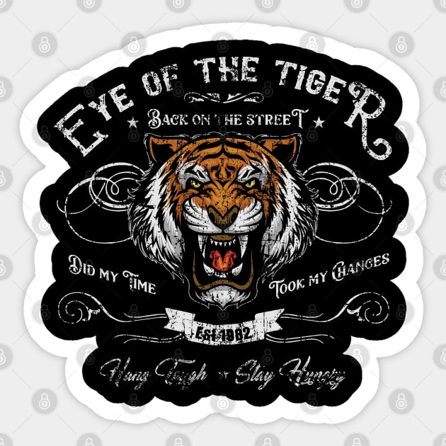 The Eye of the Tiger, distressed - Rocky Sticker by woodsman